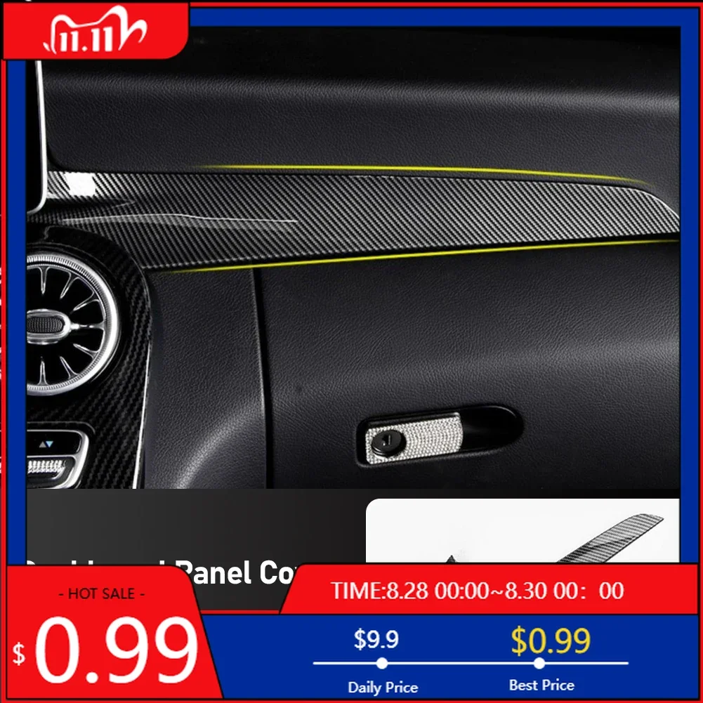 

Наклейки для интерьера, 2 шт., автомобильная текстура из углеродного волокна, центральная консоль, приборная панель, защитная накладка для Mercedes Benz 15-21 C