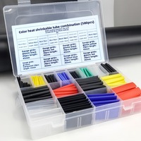 580 pieces heat shrink tubing colorful waterproof insulation tube wire home protection set data cable repair wire pipe