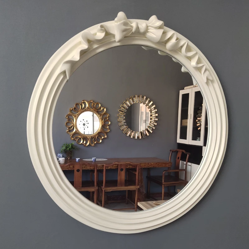 Toilet Decorative Mirrors Round Gold Dressing Tableantique Travel Wall Mirror Vintage Make-up Espejo Pared Wall Decor PX50DC