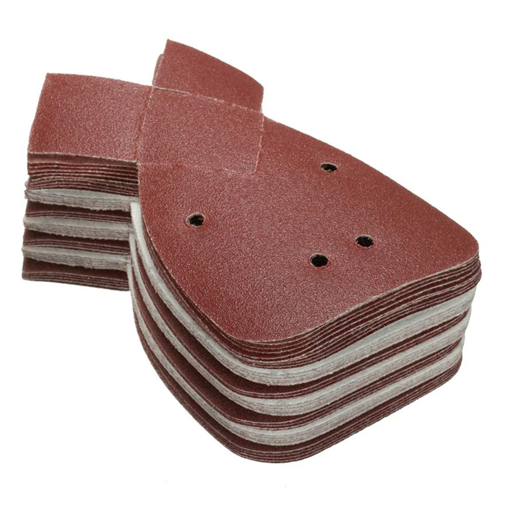 40 pçs discos de lixamento de laço de gancho 4 furos grit 40 60 80 120 almofadas triangulares para rebarbação limpeza não tecido abrasivo umidade calor