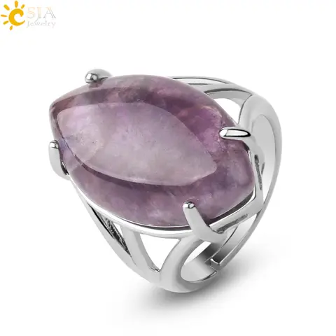 Adjustable Crystal Ring for Women Men CSJA Jewelry