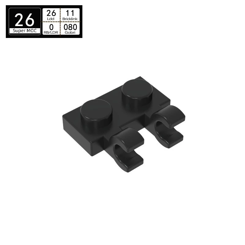 10PCS Moc Accessories Plate 1x2 Parts with 2 Horizont Special Modified Brick Enlighten Building Block Compatible with 60470 Toys