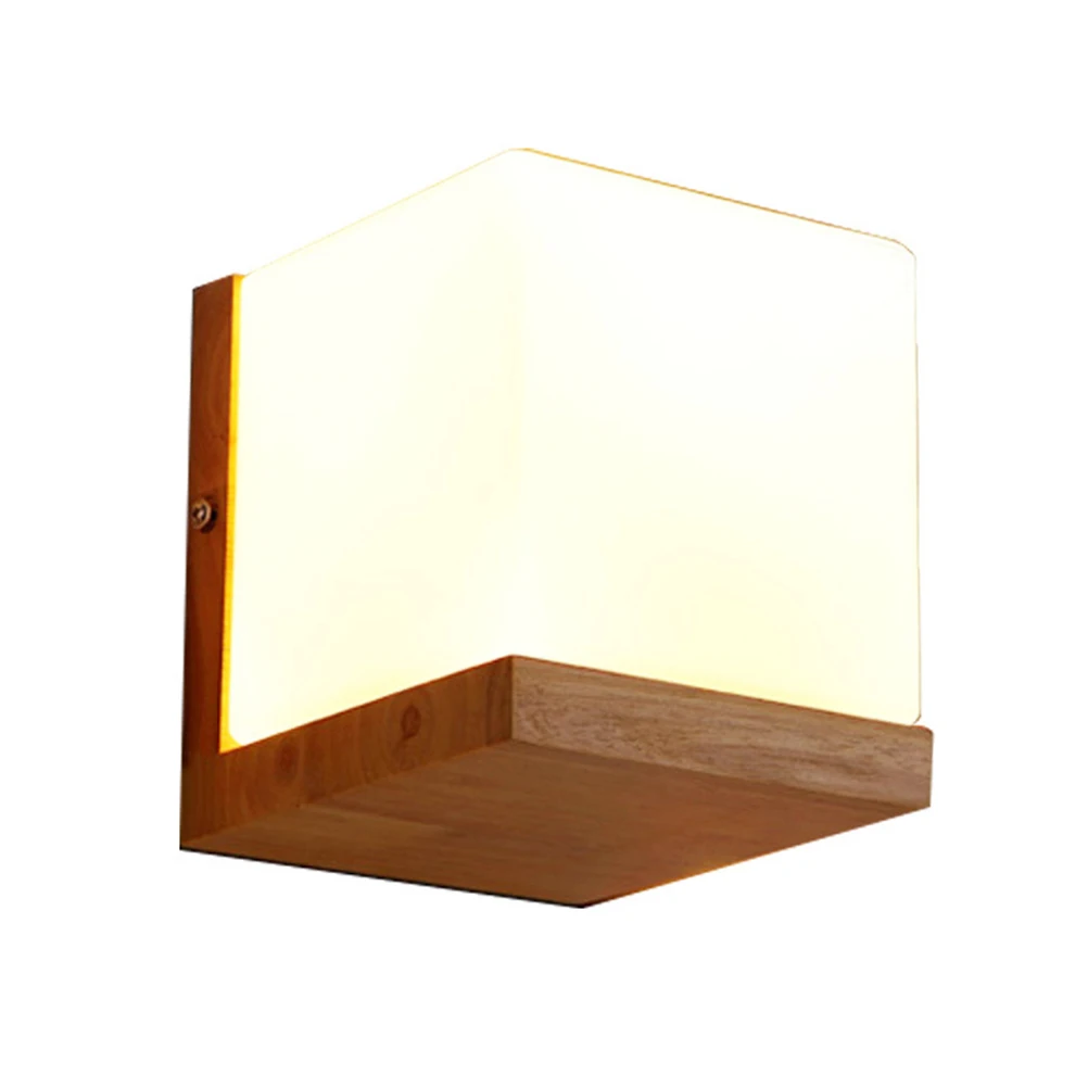 

Wall Lamp Creative Lighting Fixtures Wooden Base Bedroom Living Room Study Corridor Porch Home Stylish Unique Atmosphere