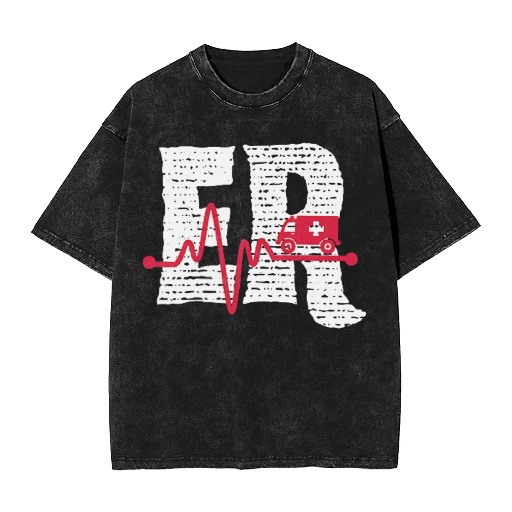 Harajuku Washed Shirts Emergency Department Room Nurse  Merch Retro T Shirt High Street  Streetwear 100% Cotton Summer Tops Tees