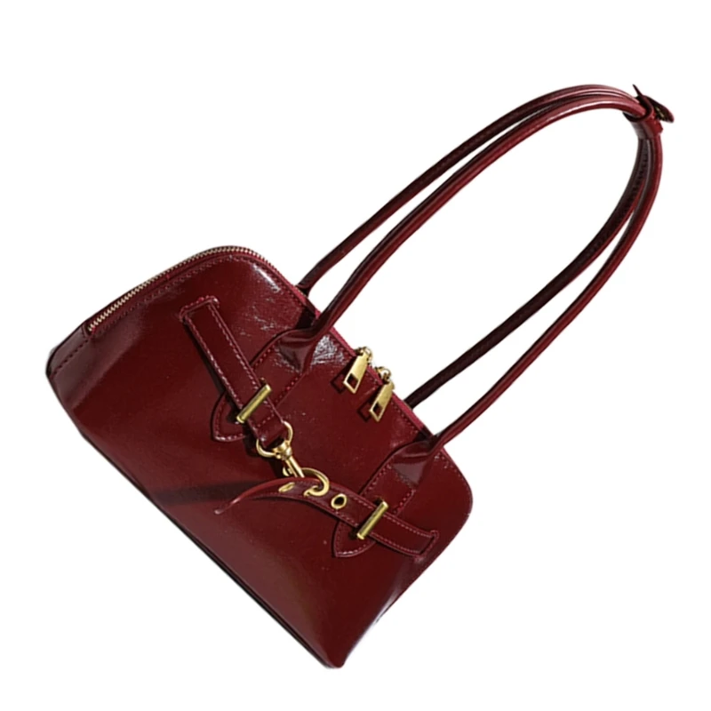 Retro Inspired Women's Daily Use Shoulder Bag PU Leather Armpit Purse Casual Satchel Underarm Bags for Cocktail Party