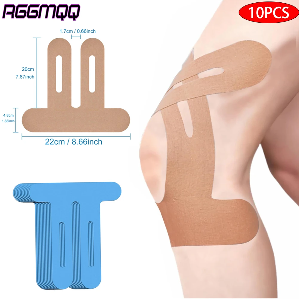 

10PCS Kinesiology Tape for Knees - Precut Knee Support Tape,Waterproof & Breathable Athletic Tape for Running,Sports |Latex-Free