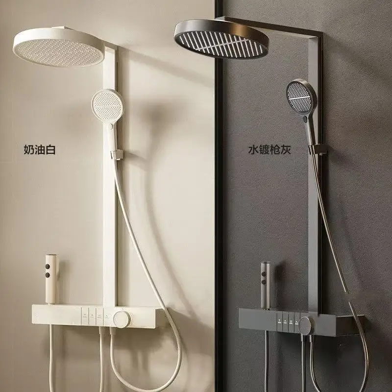 

Intelligent Constant Temperature Shower Head Complete Set OfAirPressurizedWater Outlet Piano Button PrecisionCopper WaterwayCore