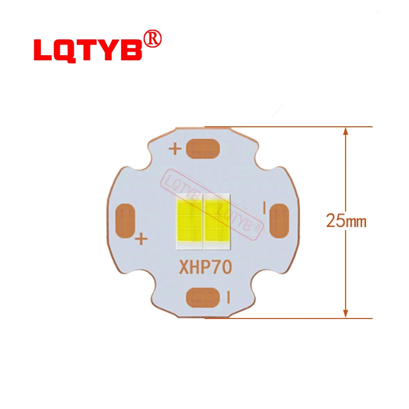 60W ultra-bright 3570 double-light LED lamp ball welding 7070 copper substrate 20/25mm modified input 9/18V voltage