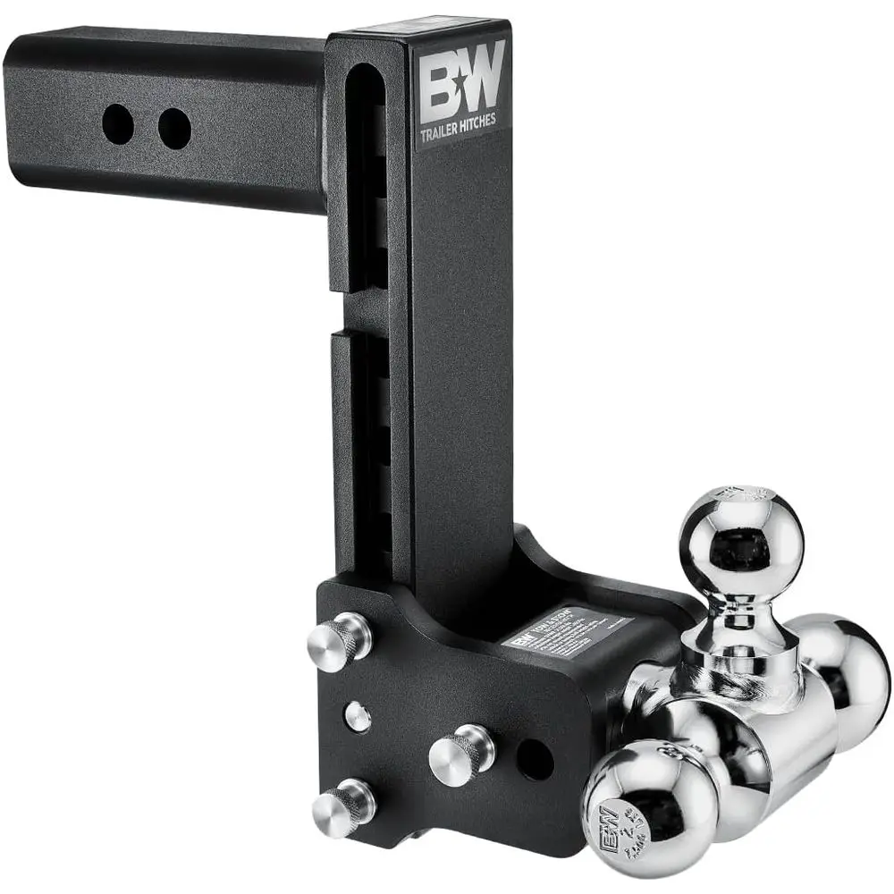 

Adjustable Trailer Hitch Mount with 3-Ball System, 2.5 Receiver, 8.5 Drop, 18,000 lbs GTW