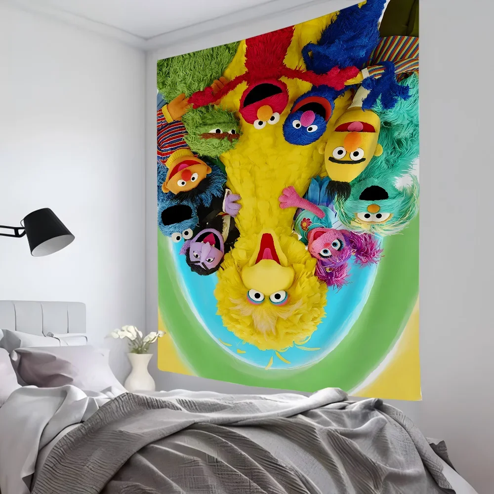 سمسم الكرتون شارع كوكي أنيمي نسيج ديكور غرفة قماش صوفي حفلة معلقة خلفية غرفة ديكور غرفة الطفل #2