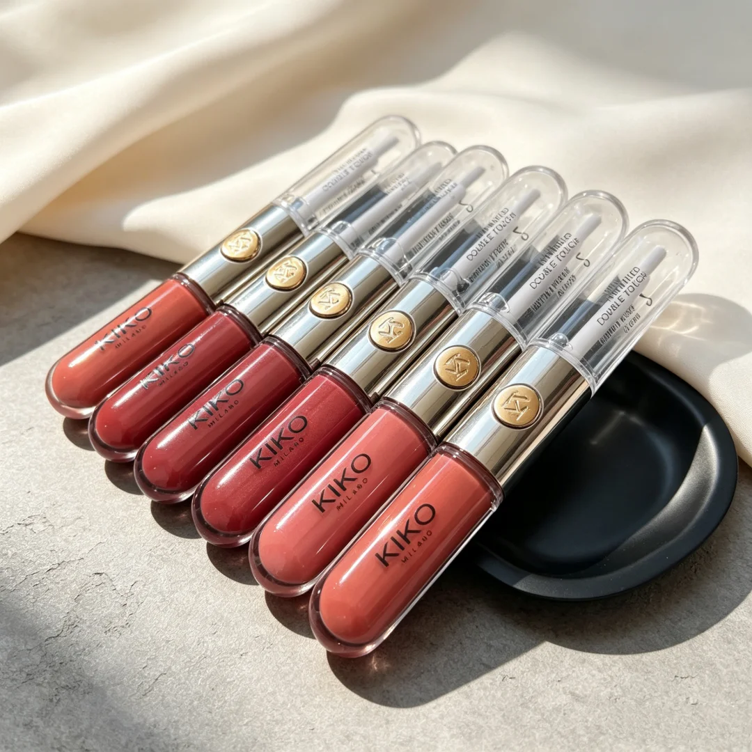 KIKO Milano Unlimited Double Touch Flüssiger Lippenstift, leicht, hochpigmentiert, nicht klebrig, cremige Textur, langanhaltend, angenehmes Tragegefühl, Make-up