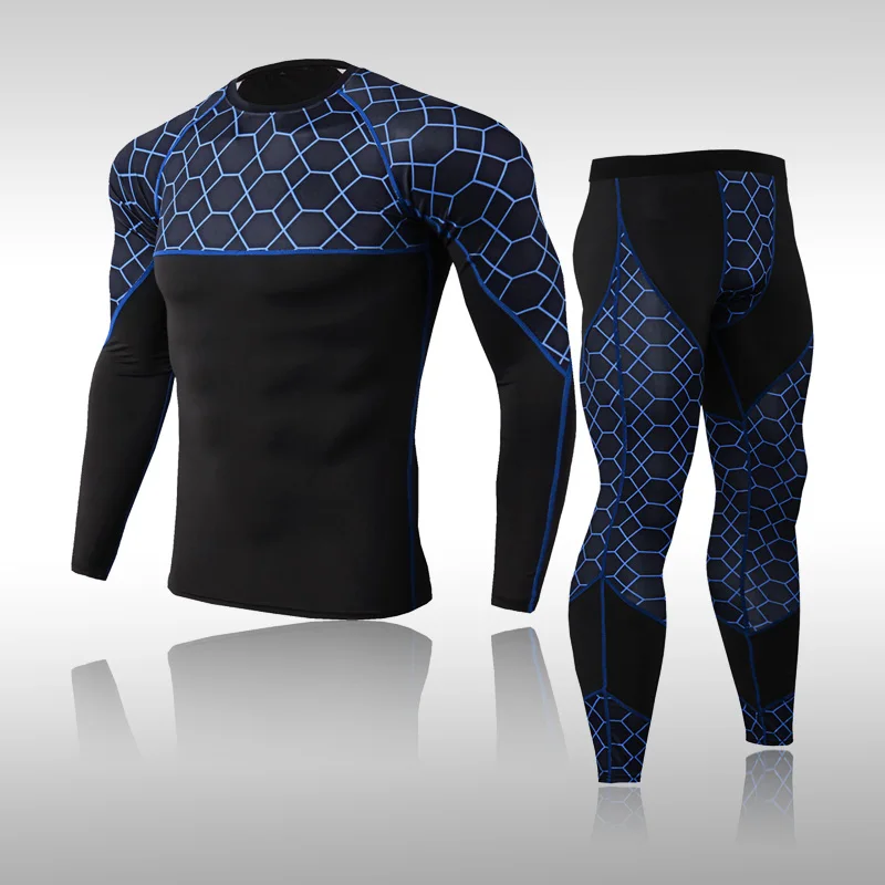 Men\'s Ski Thermal Underwear Sets Sports Quick Dry Functional Compression Tracksuit Fitness Tight Shirts Compression Sport Suits