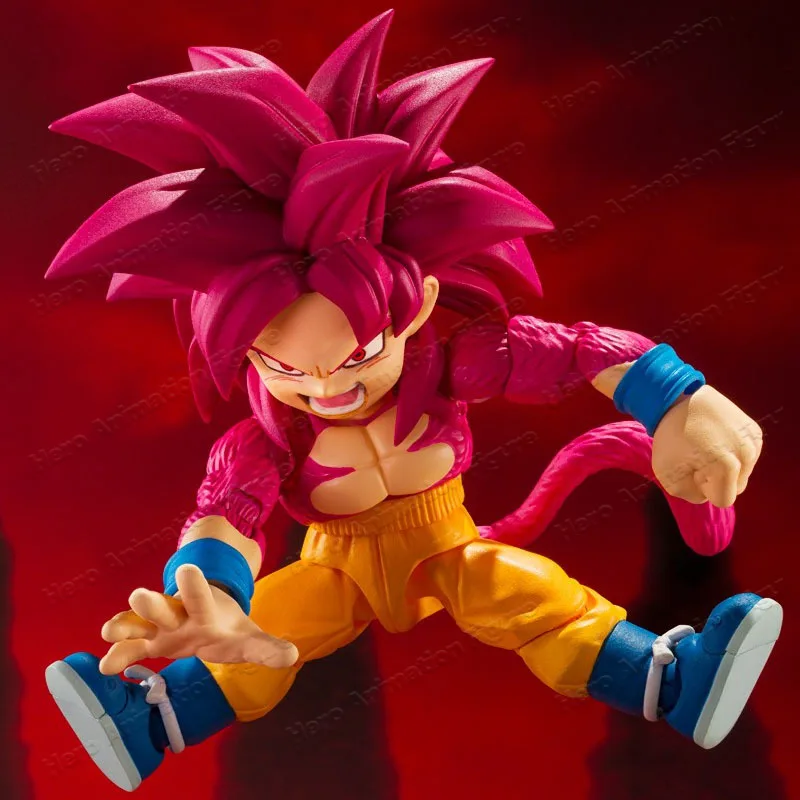 In Stock BANDAI Original Box S.H.Figuarts DRAGON BALL SON GOKU MINI SSJ4 SHF Action Figure Model Gift for Kid Foam Box Packaging view 5