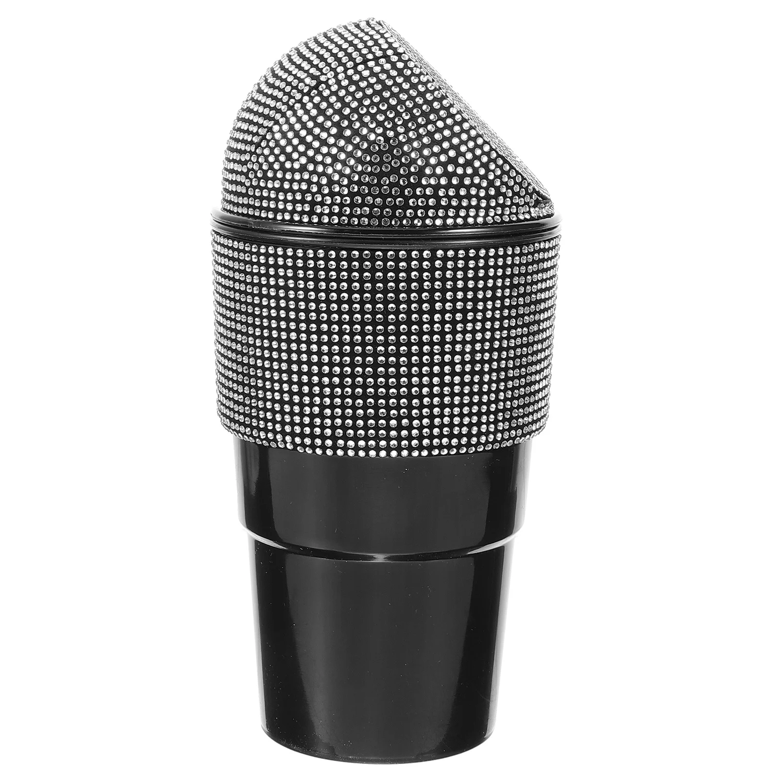 

Creative Car Trash Can with Lid Rhinestone Embellished Auto Garbage Bin for Convenient Waste and Utensil Storage