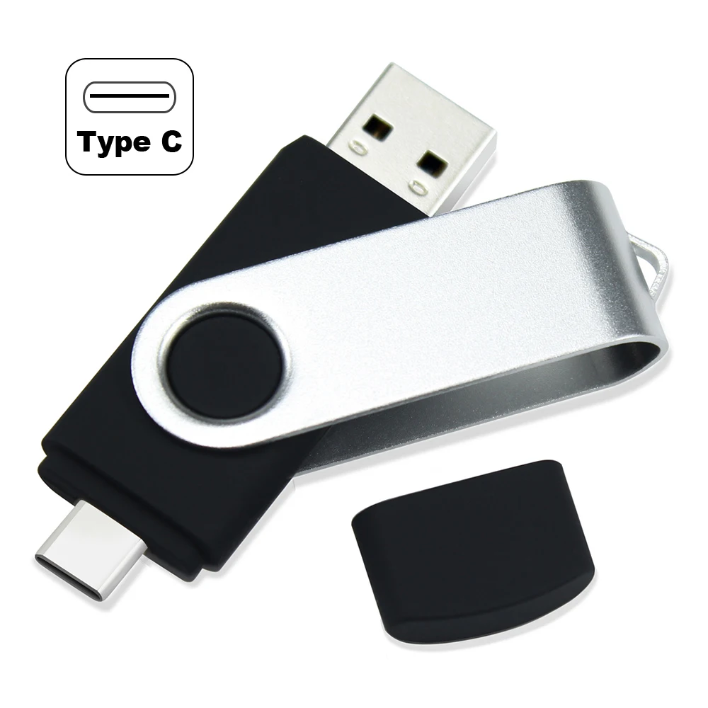 Tipo-c Dois-em-Um USB Flash Drive 32G 64G Computador Telefone Móvel Dual-Uso USB Flash Drive Rotativo Criativo USB 2.0 Negócios EUA