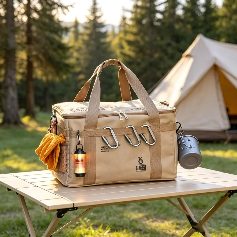 30L Waterproof Insulated Tactical Camping Bag, Foldable Large Capacity Outdoor Picnic Cookware Storage Organizer