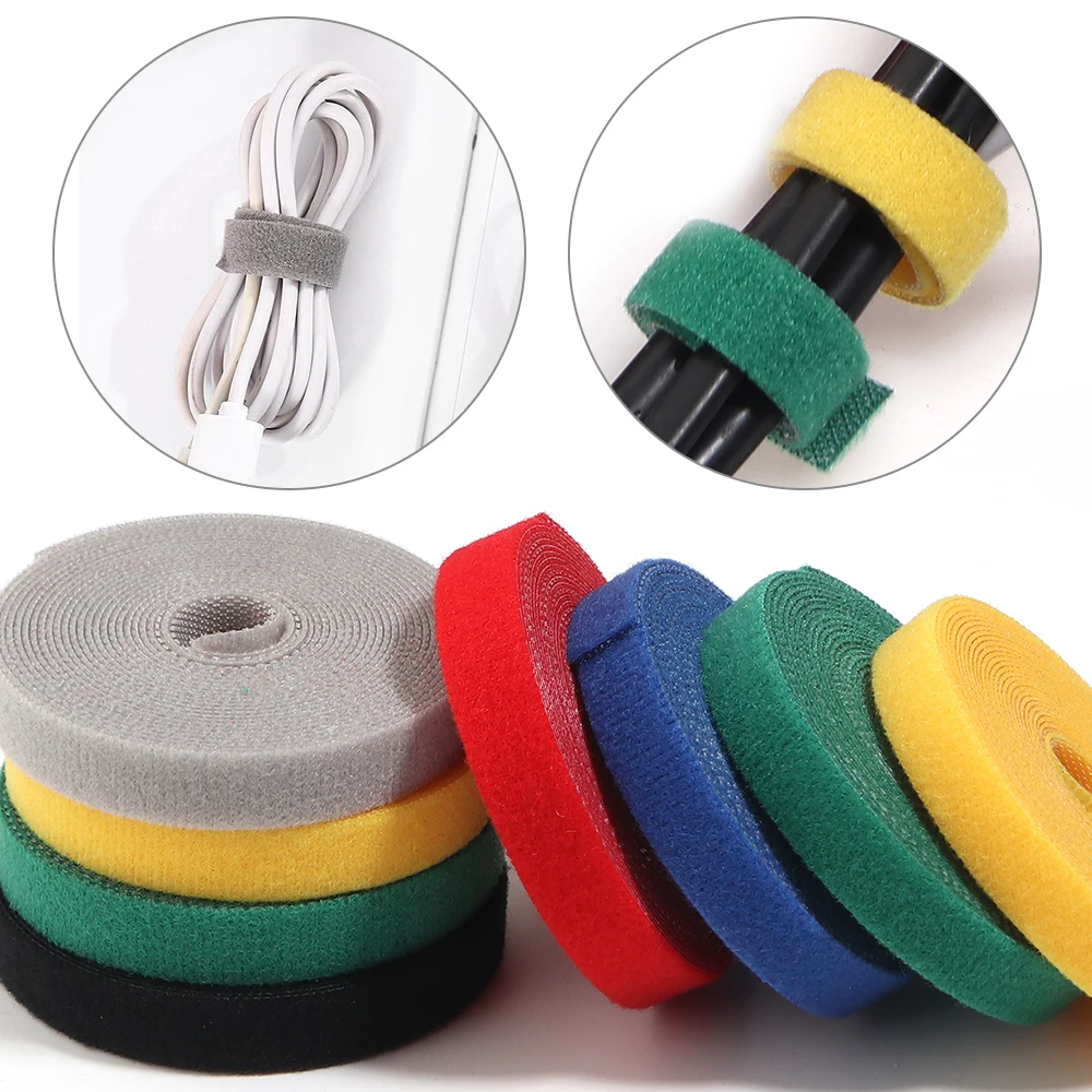 3m/roll Cable Ties Reusable Loop Bundle Self Adhesive Fastener Clip Wire Holder Management DIY Accessories Nylon Strap Organizer
