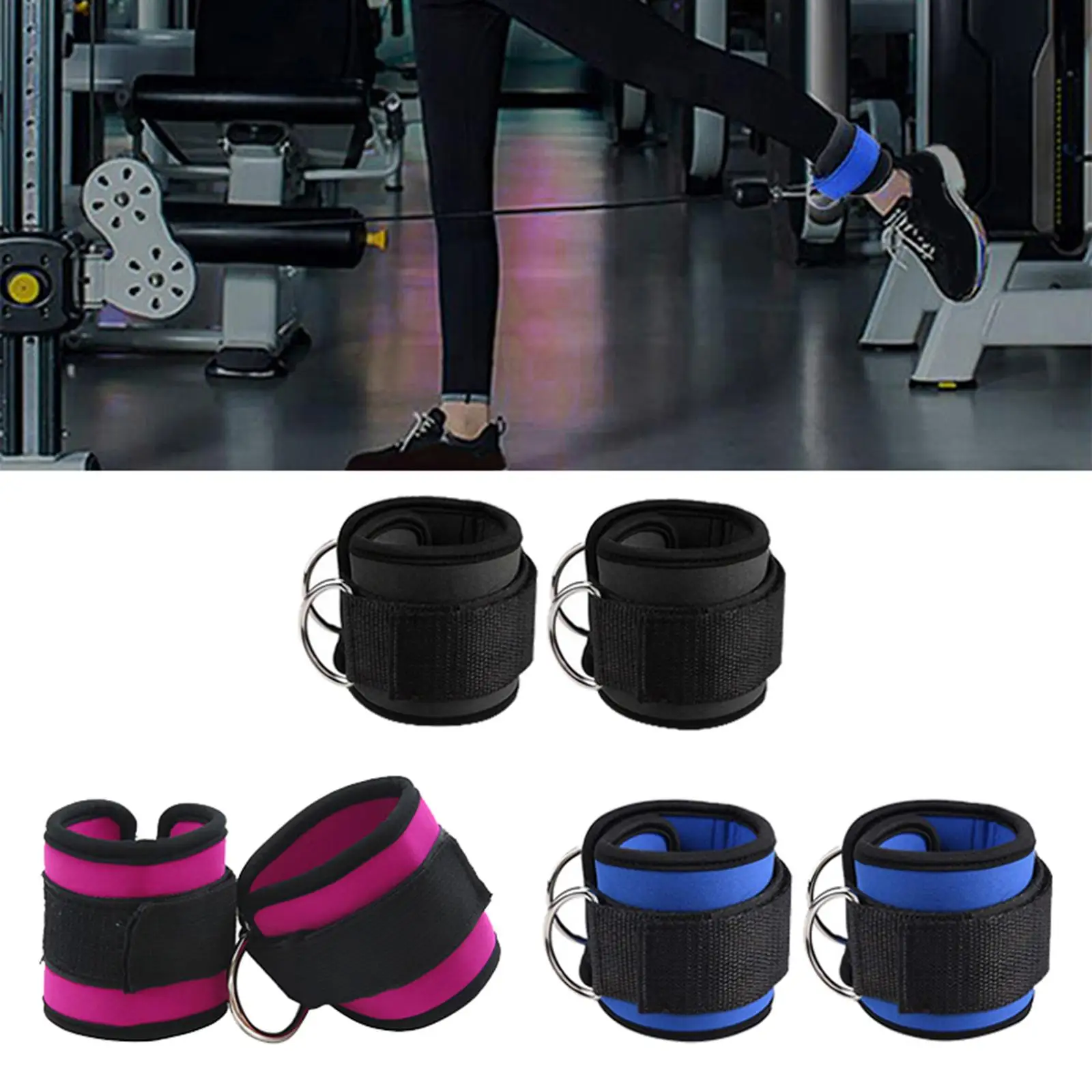 1 Pair Exercise Ankle , Squat Leg Extensions Support Weight Lifting Ankle Bands for Men Women