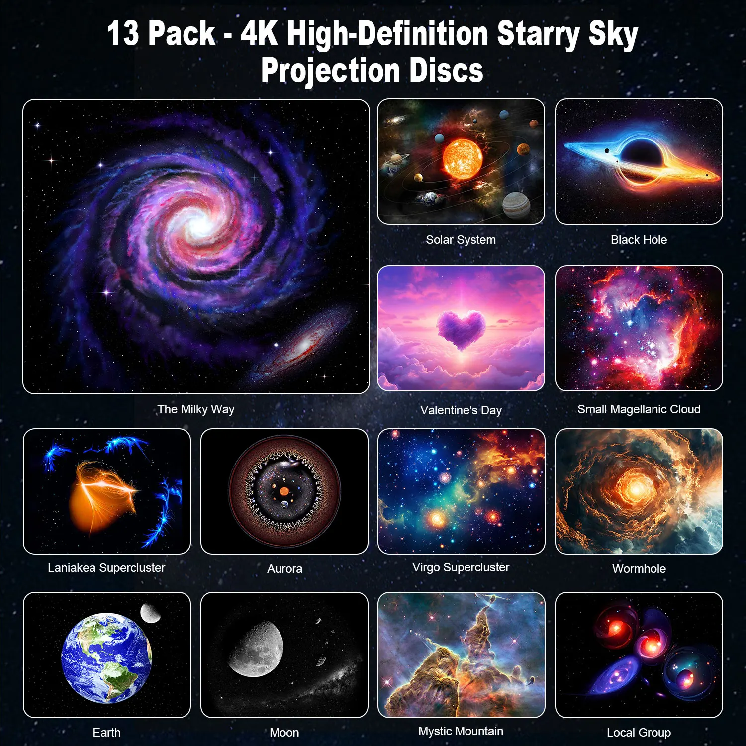 25-in-1 Galaxy-Projektor Pro 4K Sternenhimmel-Projektor Pro mit Fernbedienung und Bluetooth-Funktion, Raumdekoration für Kinder und Erwachsene – Detail 3