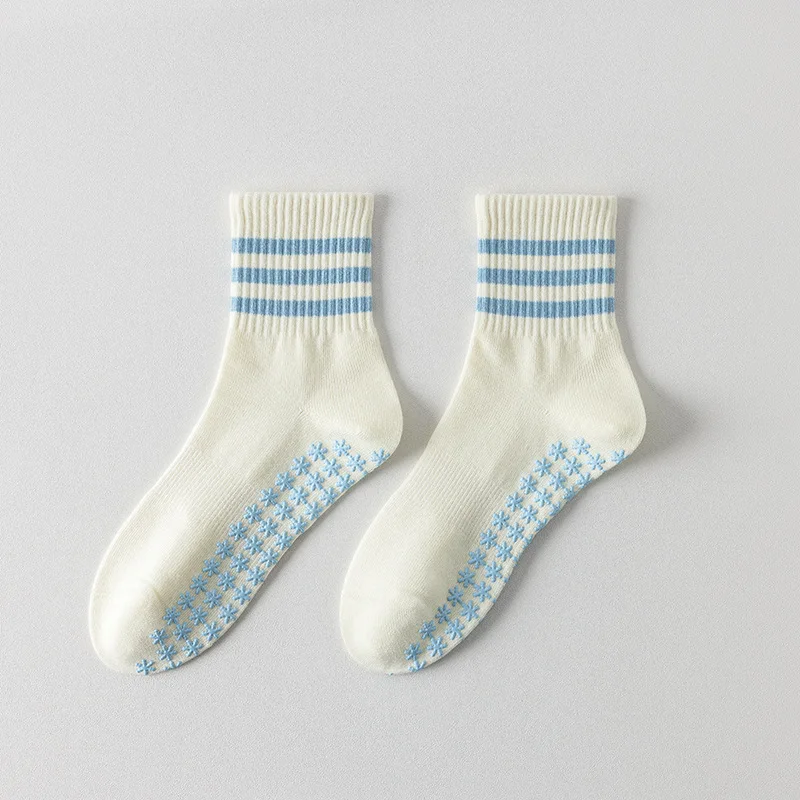 Women Yoga Socks New Pilates Non Slip Professional Adult Dance Fitness Sport Mid Calf Socks Yoga Clothing