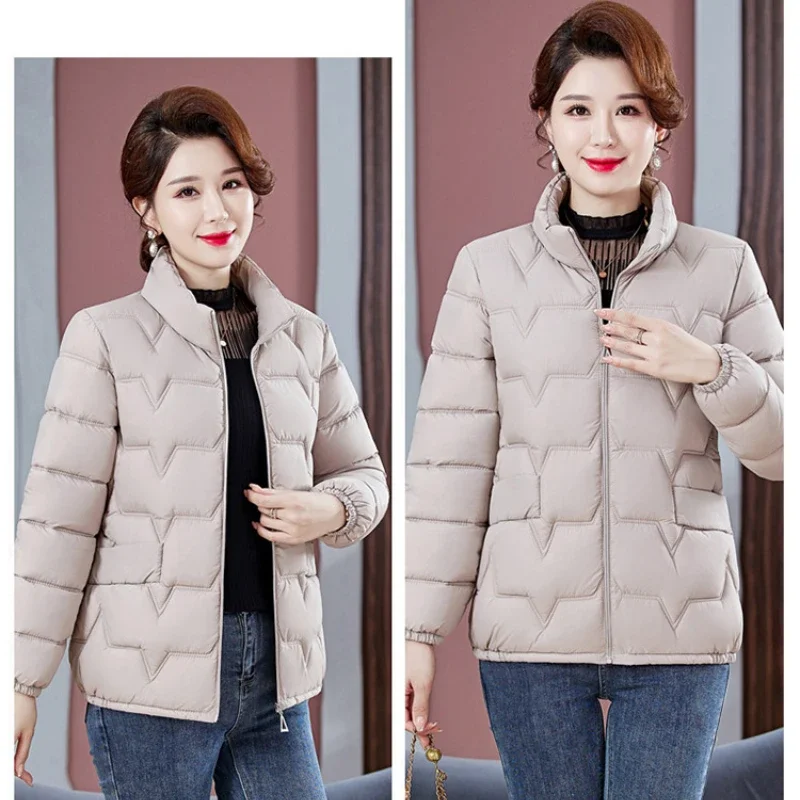 Autumn Winter Slim Parkas Warm Women Jacket Lightweight Quilted Puffer Jacket Long Sleeve Zipper Windproof Outerwear Parka New