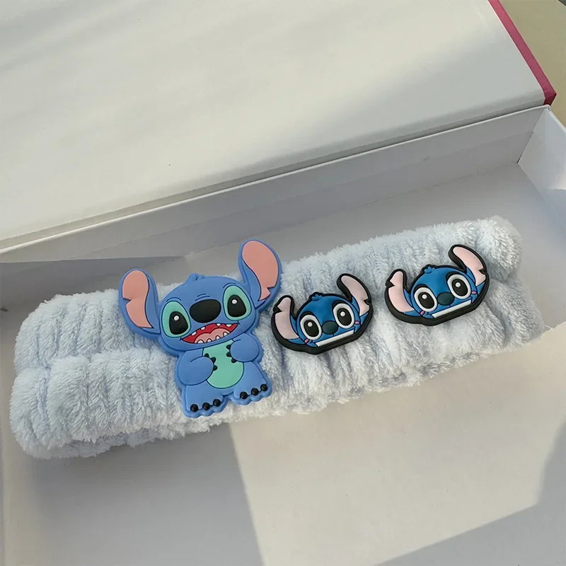 Disney Cartoon Stitch Cute Square Grab Clip Blue Grab Clip Hairpin Shark Clip Hairband Hair Hoop for Girls Women Birthday Gifts