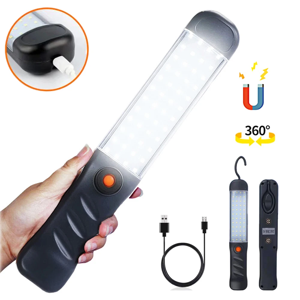 Portable Work Light Powerful Camping Lantern 3 Mode Floodlight USB Rechargeable Lamp with Magnet Hook Waterproof Repair Light