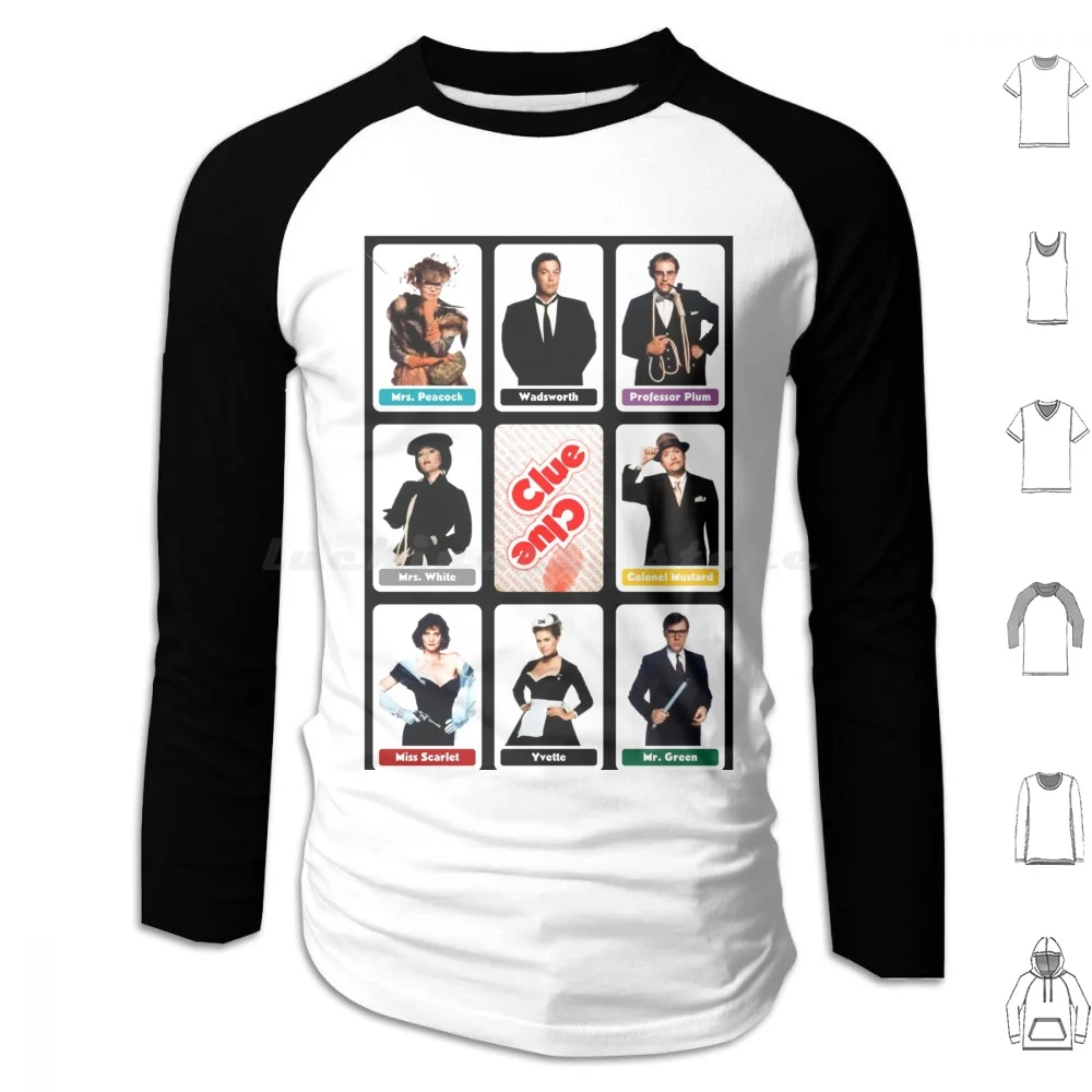 

Clue ( 1985 ) Hoodie cotton Long Sleeve Red Herring Singing Telegram Too Late Flames Vintage Retro Movie Clue Board