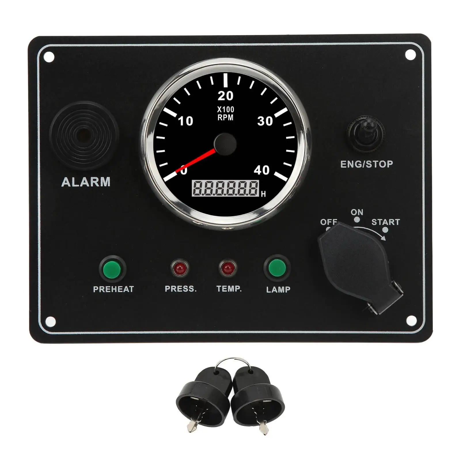 Engine Instrument Panel 4000RPM Professional Wide Operating Voltage Fog Proof Boat Instrument Panel Dustproof for rv for yacht