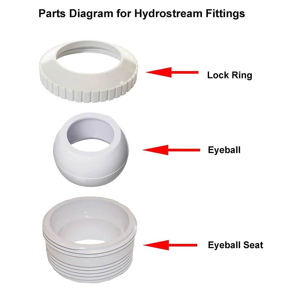 For Hayward SP1419E 1 Inch Open Water Directional Flow Inlet Fitting With Bull's Eye Nozzle White Pool Set Of 6