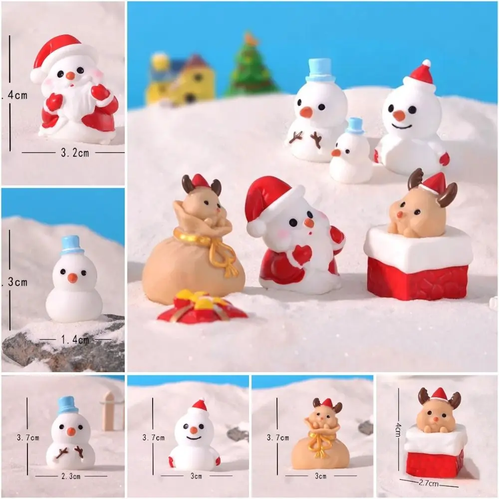 Miniature Snowman Miniature Snowman Model Micro Landscape Santa Claus Santa Claus Figurine Elk Christmas Christmas Decorations