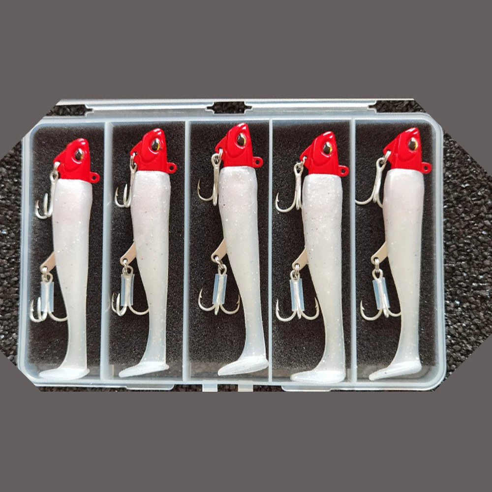 5 stücke 24g/10,3 cm Silikon Weiche Köder Set Köder für Angeln Locken Meer Wurm Bass Swimbait Lumious/Glow Angeln Zubehör – Detail 7