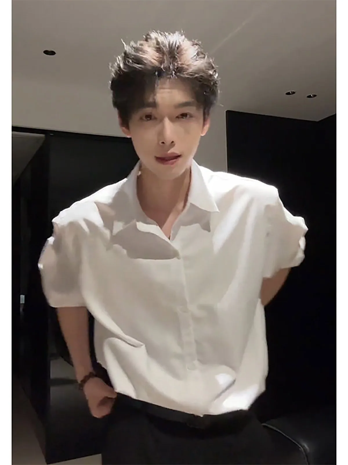 Cleanfit White Long Sleeve Shirt for Boys Inner Wear Youthful Style Lightweight Mature Trend Spring Autumn Season Casual Wear