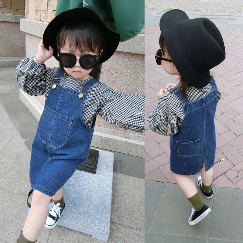 

DIIMUU Baby Chidren Girls Clothes Denim Overalls Kids Bottoms Pants Casual Jeans Dungarees Toddler Rompers for 2-9 Years