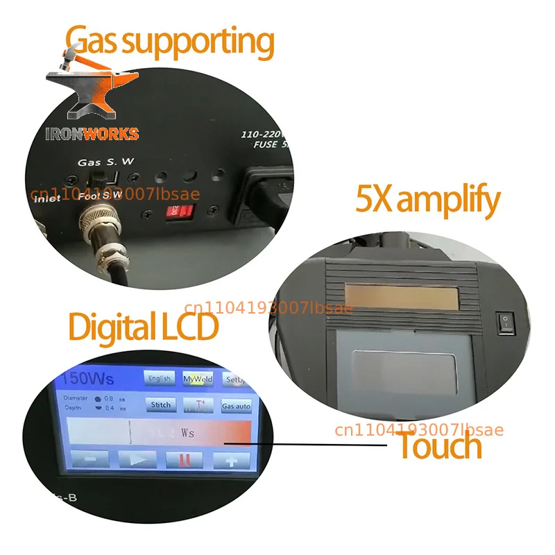 Touch-Screen 100A 150A Pulse Arc Spot Welder for   Efficiency Precious Metal Aolly Steel Copper Welding Machine