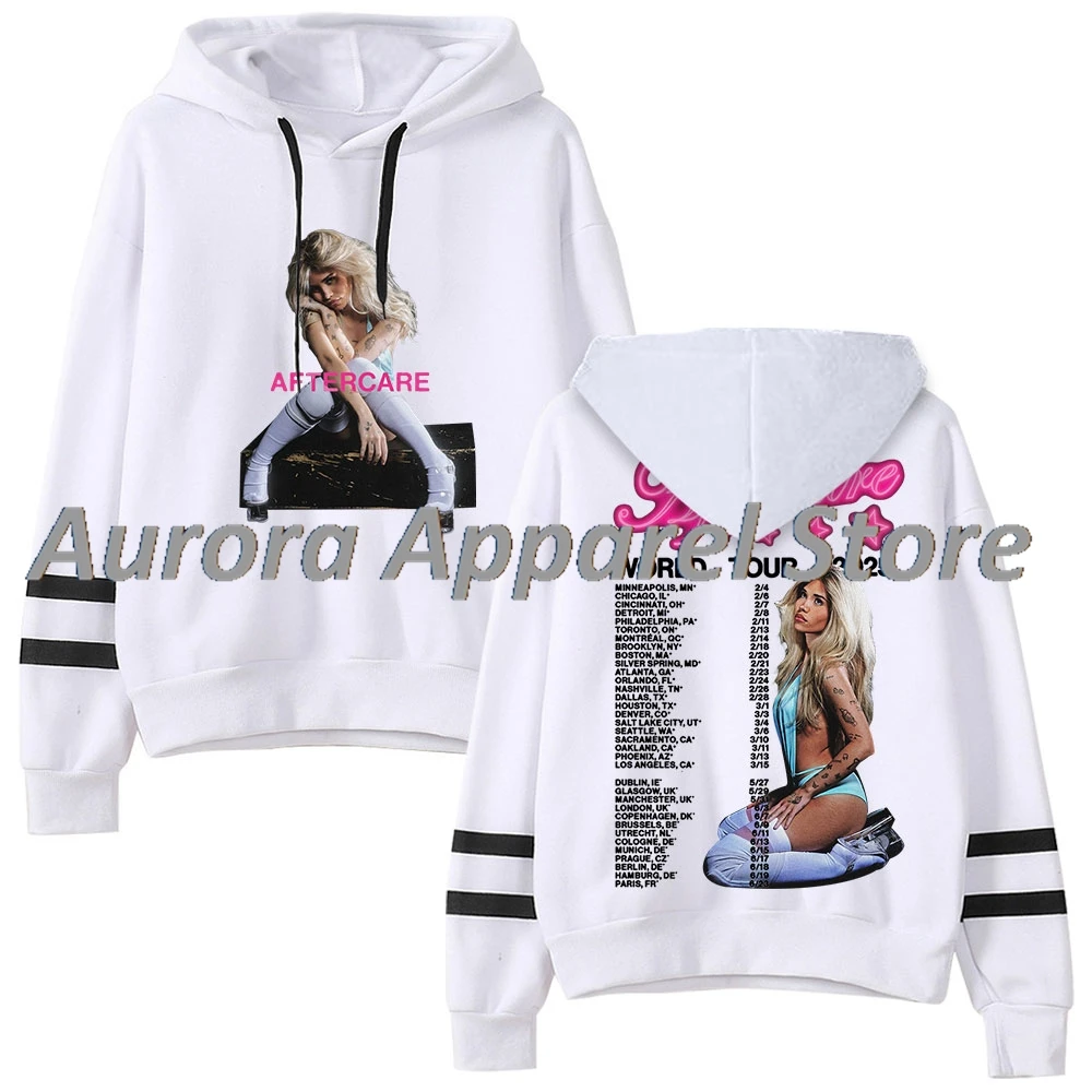 Nessa Barrett Aftercare World Tour 2025 Merch Pullover Hoodies Pocketless Parallel Bars Sleeve Streetwear