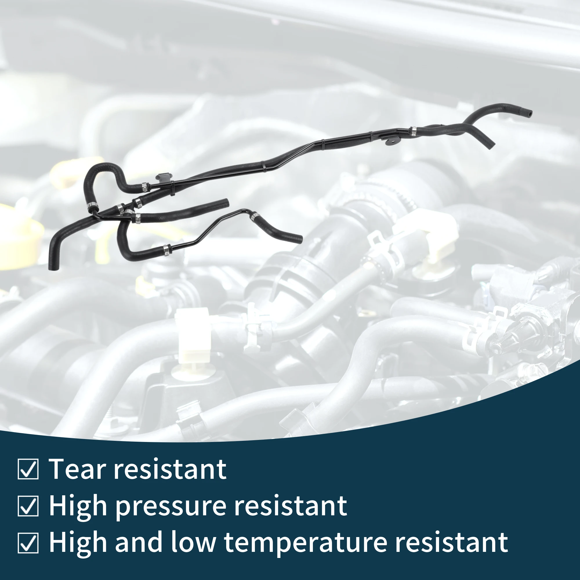 Motoforti Radiatorslang Verwarming Slang Nr 95810631022 voor Porsche Cayenne 2013-14 Rubber Metalen Koelvloeistof Pijp Zwart 1 st