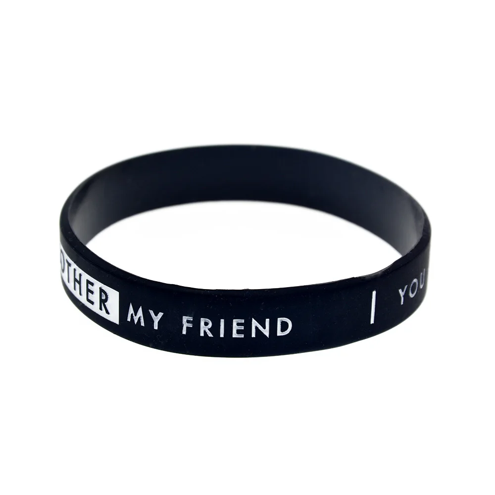 1 PC Du bist nicht mein Freund, du bist mein Bruder Silikonarmband Junggesellenabschied Sportteam Männer-Treffen Armreif – Detail 6