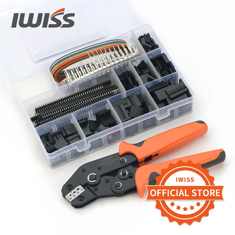 IWISS SN-28B Dupont Terminals Crimping Plier Micro Crimper For AWG28-18 2.54mm Pitch Dupont Connector Kit Wire Flush Cutters