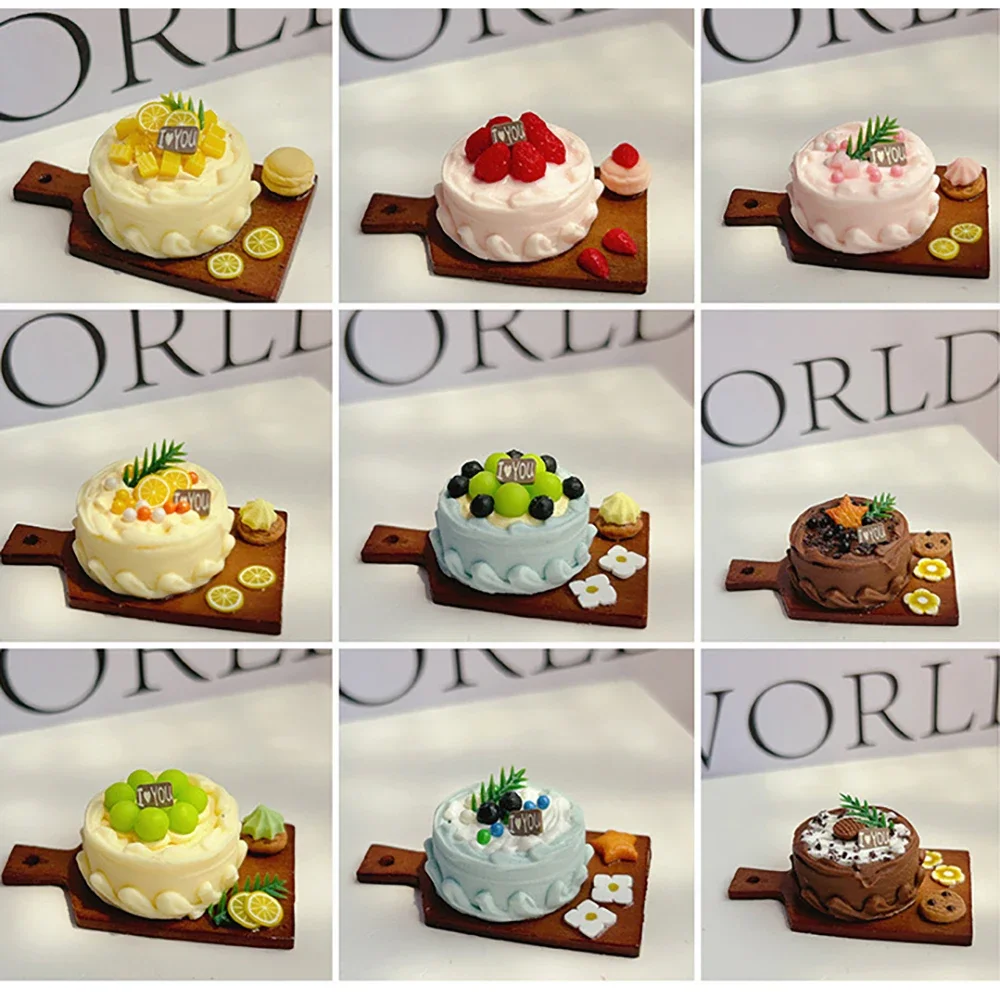1/12 casa delle bambole in miniatura resina frutta crema torta mini modello da dessert giocattolo per la decorazione della casa delle bambole accessori OB11 bjd