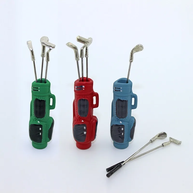 Mini Golf Clubs and Bucket Ornaments Simulated Miniature Food‑Scene Model Outdoor Decor Props for Dollhouse Accessories