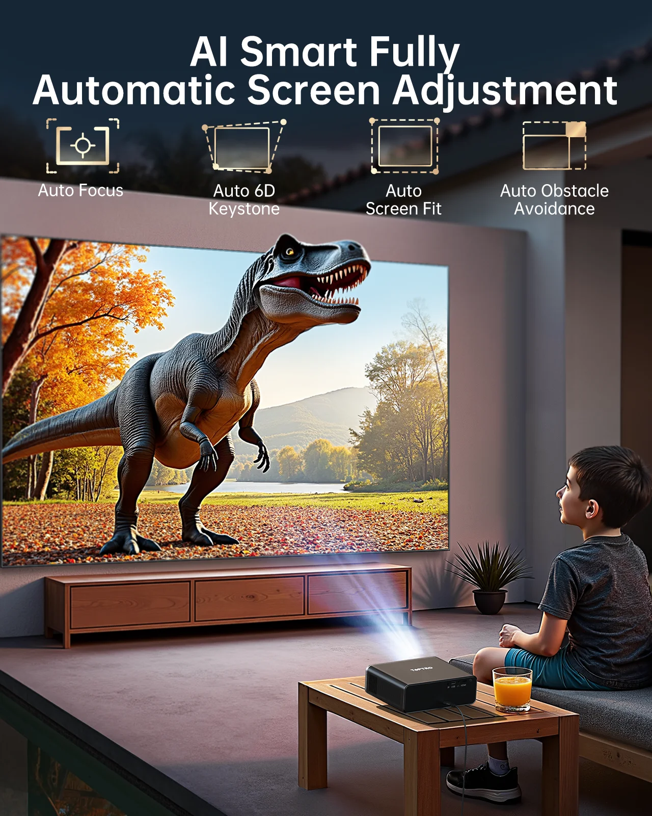 TOPTRO 4K Projektor 1500ANSI Autofokus/Keystone WiFi6 BT5.2 Full HD 1080p Smart Home Theater Filmprojektor Offiziell Netflix-kompatibel – Detail 6