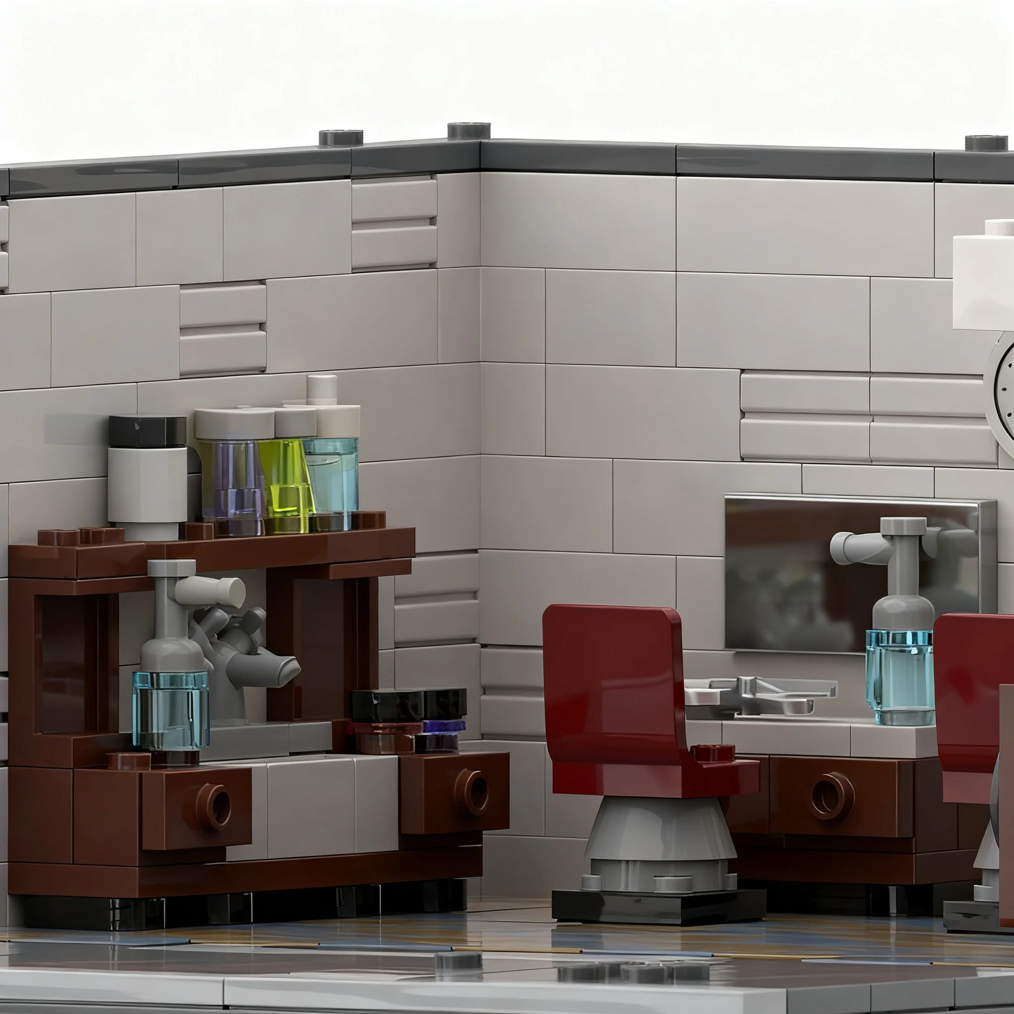 656pcs MOC City Barber Shop Modular Buildings Model Building Blocks Construction Christmas Gift Toy Creative Birthday Display