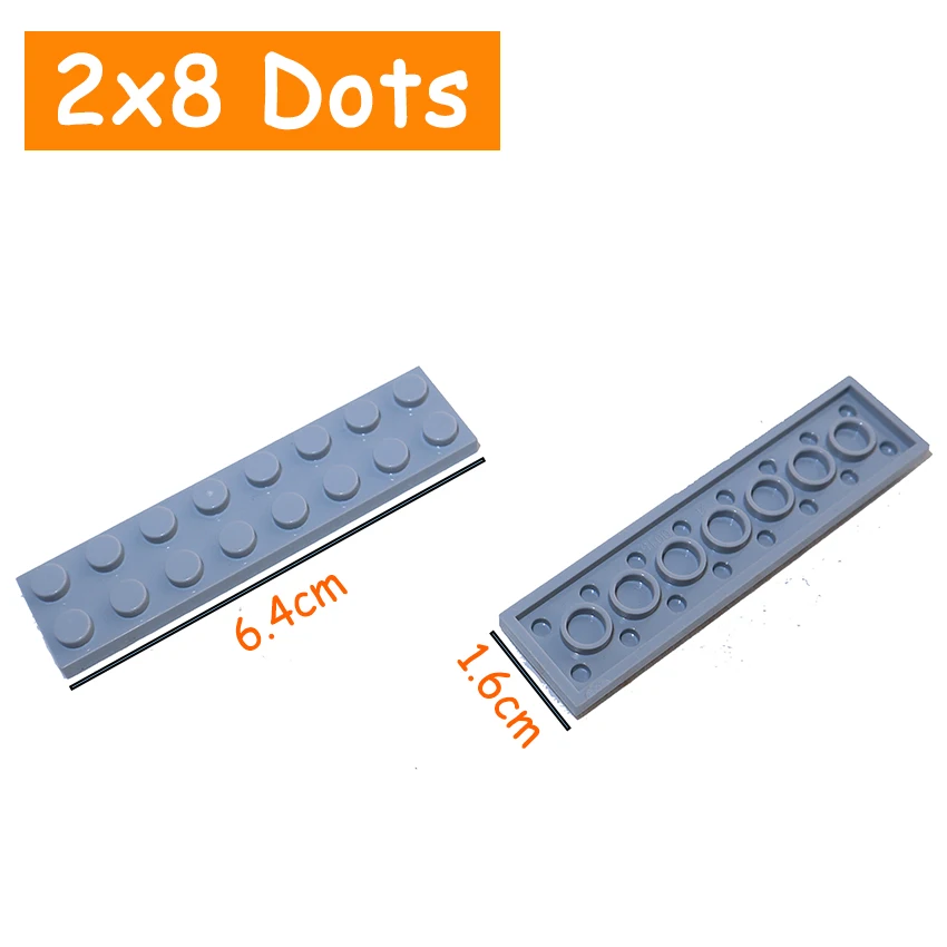 20PCS Size 2x8 Dot Plate MOC Assemble Particles DIY Building Blocks 2*8 Figures Bricks Educational Creative Toy for Kid 3034