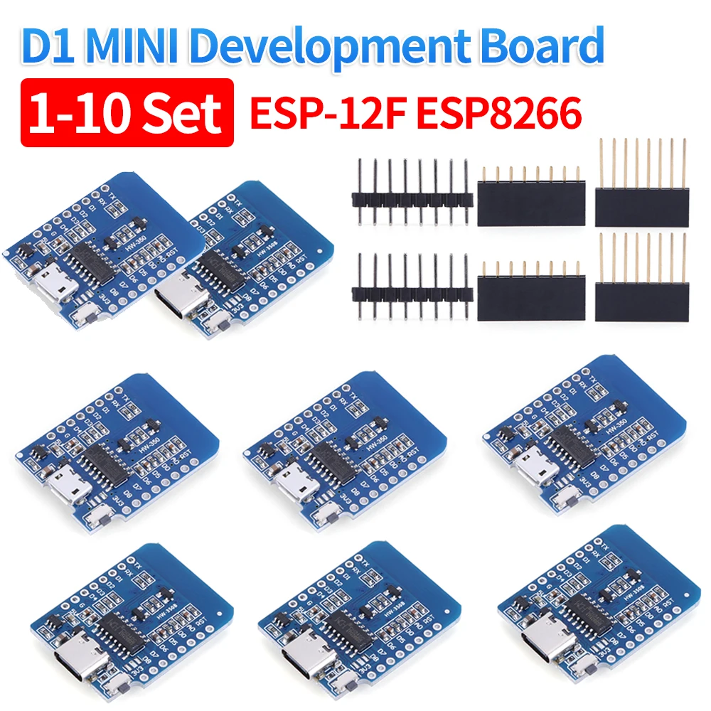 ESP-12F ESP8266 Expansion Board Support OTA Launch D1 Mini Nodemcu Lua Wifi Development Board Compatible with WeMos D1 Mini