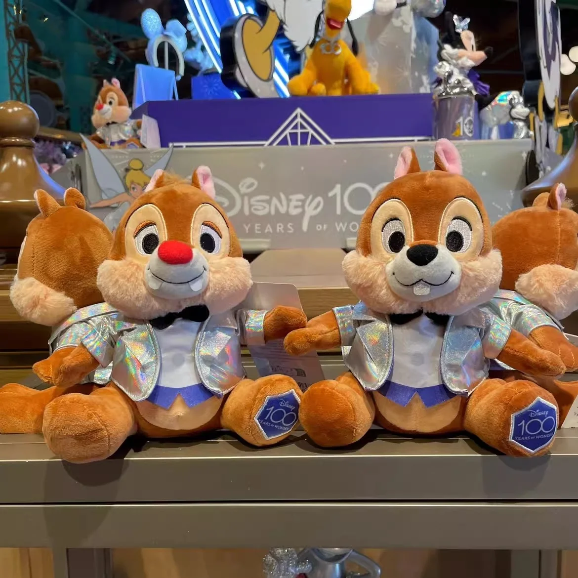 Shanghai Disneyland Anniversary Edition chip and Happy Birthday cartoon plush toys, children's gifts and souvenirs