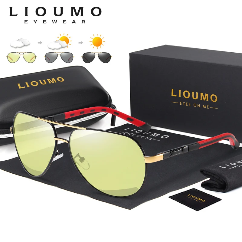 

Luxury Frame Aviation Sunglasses Men Polarized Photochromic Day Night Vision Glasses Women Chameleon Lens gafas de sol hombre
