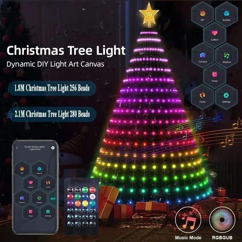 

Smart Christmas Tree Light String With remote and app control Christmas Holiday String Lights Music synchronization