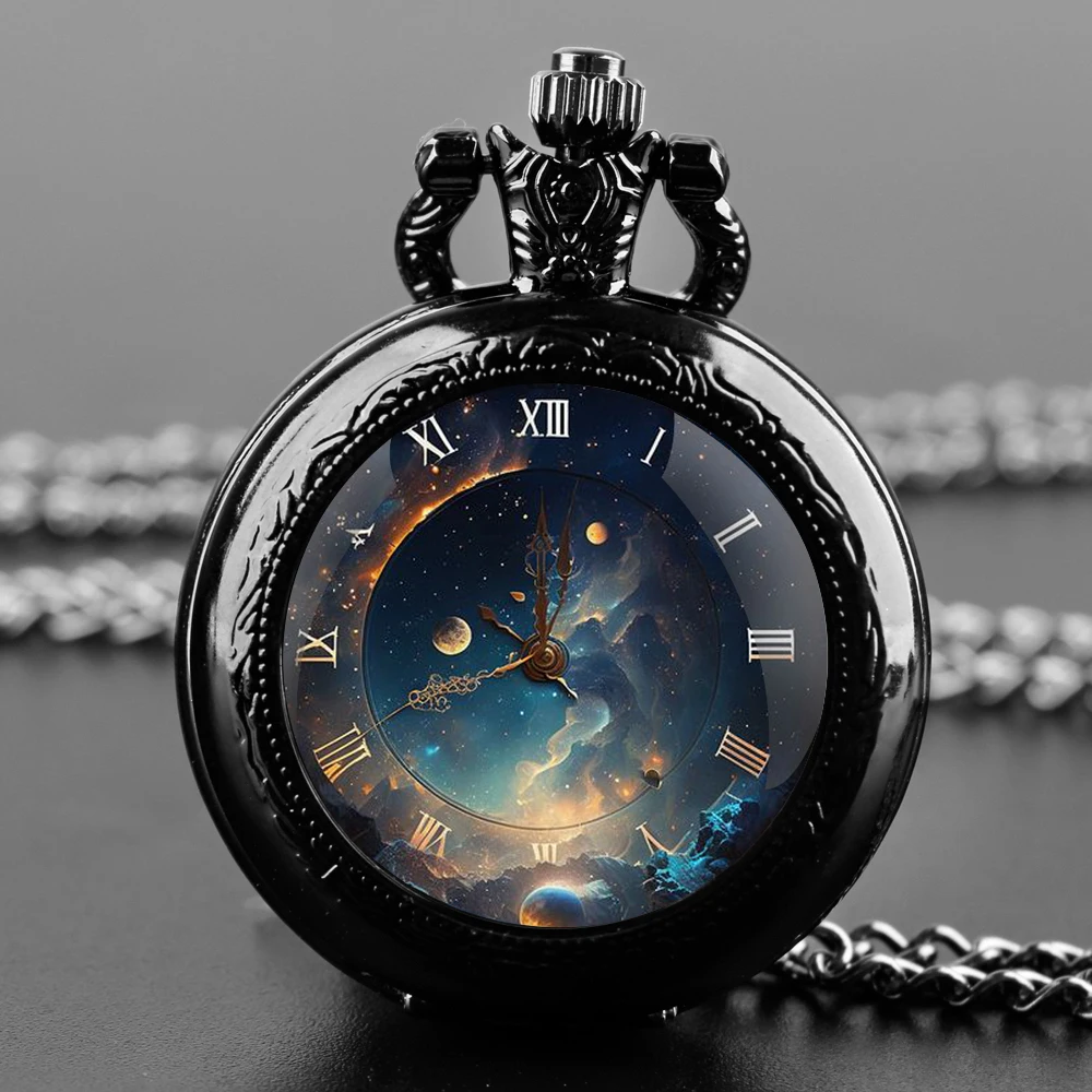 

Unique Steampunk Glass Dome Vintage Quartz Pocket Watch Men Women Pendant Necklace Chain Charm Clock Hours Watch Jewelry Gifts