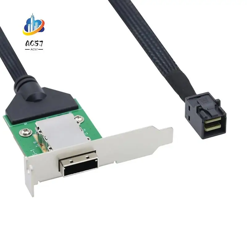 

AC57-внешний мини-адаптер SAS HD SFF-8088 26P PCBA с низкопрофильным кронштейном для SAS SFF-8643 12 Гбит/с, внешний 100 Ом